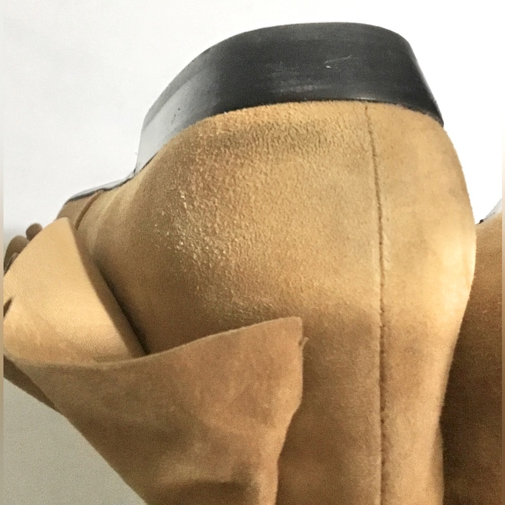Unique Designer J.W. Anderson 🇮🇹 Ruffle Suede Ankle Booties - Picture 13 of 16